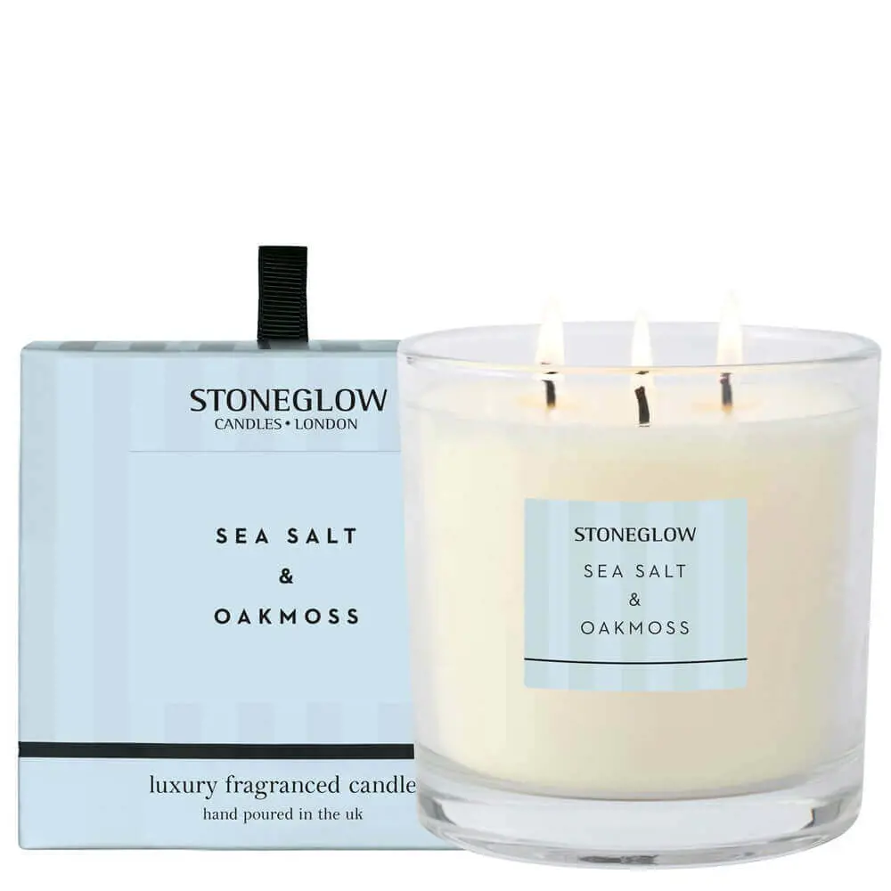 Stoneglow Modern Classics Sea Salt & Oakmoss 3 Wick Candle